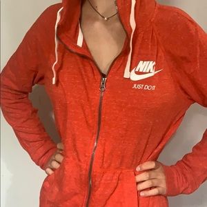 red nike just do it zip up